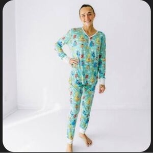 *LITTLE SLEEPIES* Spelling With Sesame Street ADULT PAJAMAS Top & Pants NEW XL